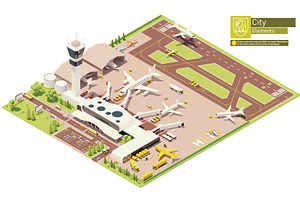 Vector Isometric Airport Terminal