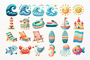 Cute Beach Children Clipart, a Seasonal Illustration by Nicolle's Colorful Art (Thumbnail 3 of 8)