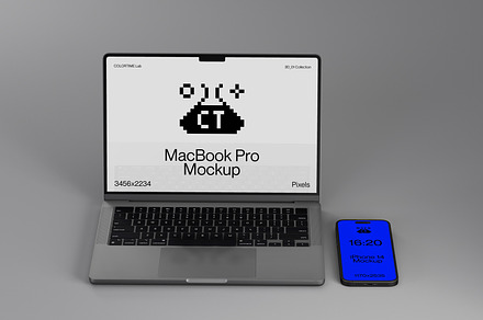 MacBook Pro + iPhone 14 2 3D 01