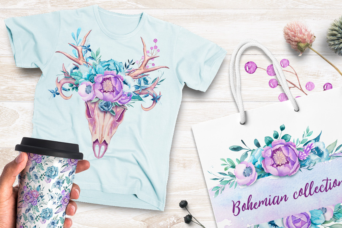 Beachy Boho watercolor, an Animal Illustration by AlexGreenArt (Photo 15 of 17)