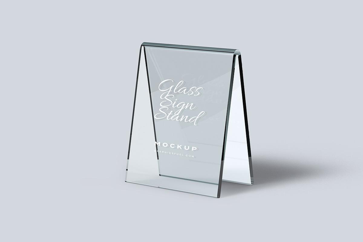 Glass Sign Stand Mockup, a Product Mockup by Graphicsfuel (Photo 5 of 10)