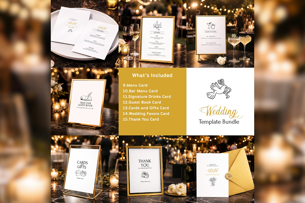 Luxury Wedding Bundle Canva bd004, a Stationery Template by TyphoonStudio (Photo 3 of 5)