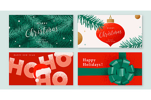 Christmas and Xmas vector banners