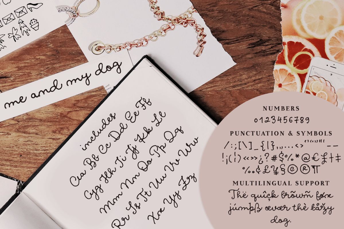 Me and my dog script font preview 2