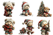 Sweet Santa Bears Clipart, an Illustration by Craft Nest (Thumbnail 5 of 11)