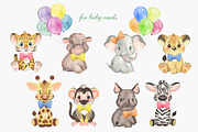 Watercolor safari animals clipart, an Animal Illustration by SavinV (Thumbnail 2 of 8)