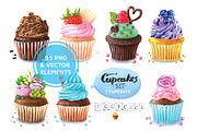 Cakes set, an Illustration by Maria Shishcova (Thumbnail 1 of 10)