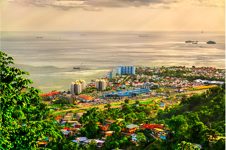Gulf of Paria shore at Port of Spain, an Architecture Photo by Leonid Andronov