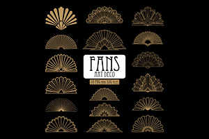Art Deco 18 Fans, a Decorative Illustration by Stanislav Kharchevskyi