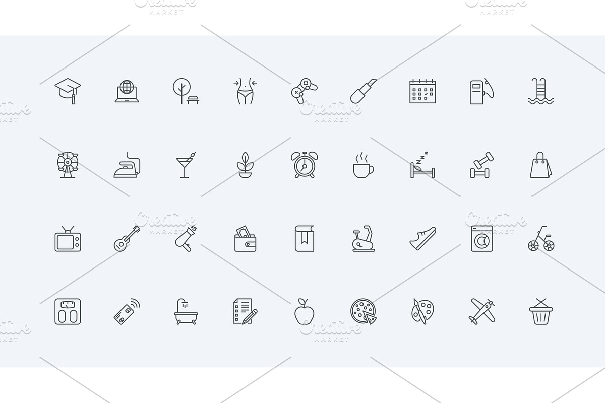 Daily schedule everyday busy icons, a Food Illustration by Lemberg Vector