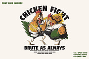 Retro Rooster Fighting Mascot, a Branding & Logo Template by Judsart (Thumbnail 1 of 3)