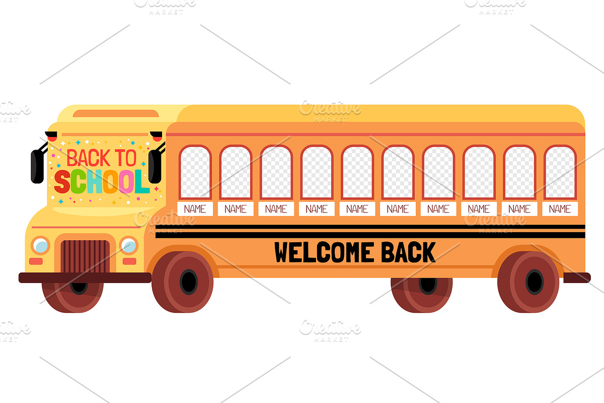 'Welcome Back to School' Bus Banner, a Stationery Template by MISS CHATZ