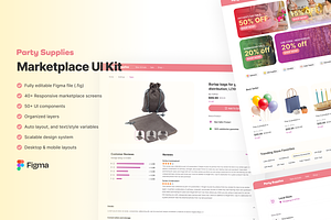 Marketplace UI Kit - Figma Template, an UI Kit Template by herruadi