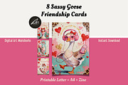 Sassy Goose Valentine Print Set Card, a Card Template by Digital Art Mahdiseño (Thumbnail 1 of 11)