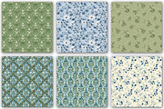 Blue Green Vintage Florals Pattern, a Pattern Graphic by DreamCafeArt (Thumbnail 5 of 7)