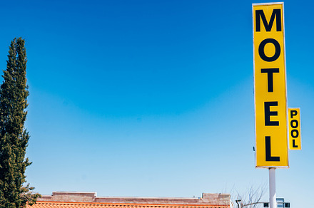 Deserted Motel with Sign