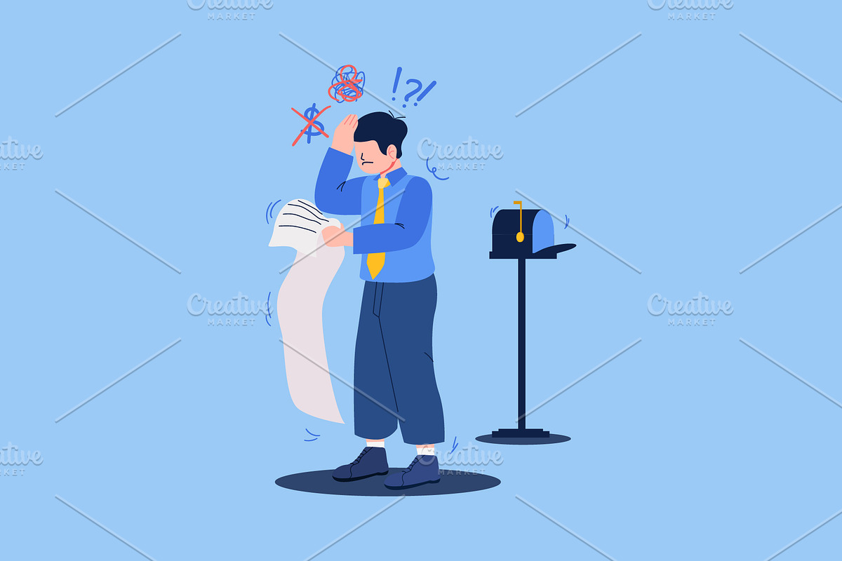 Businessman with Company Bill, a Finance Illustration by Ahmad_Studio