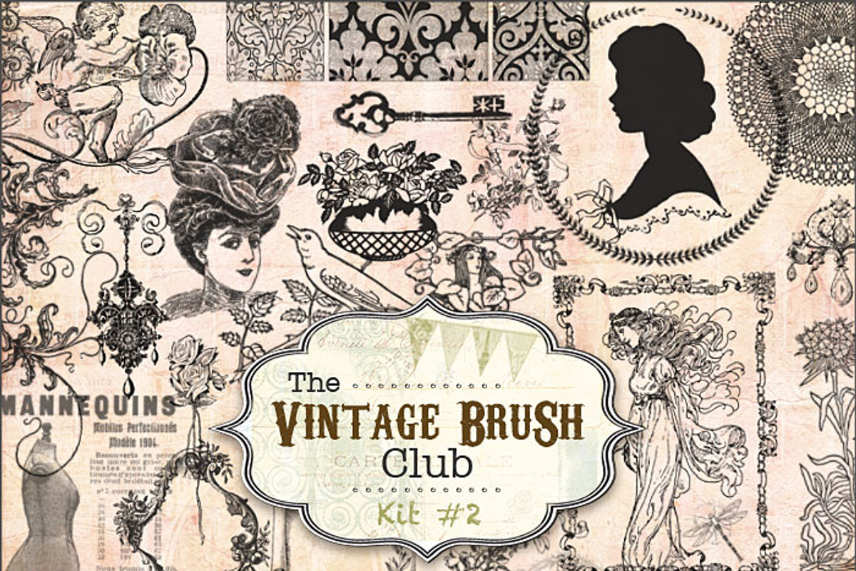 40 Vintage Brushes #2, a Brush Add-On by Jodie Lee Studio