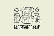 Let's go camping illustration set, an Illustration by tetiana.svirska (Thumbnail 3 of 13)