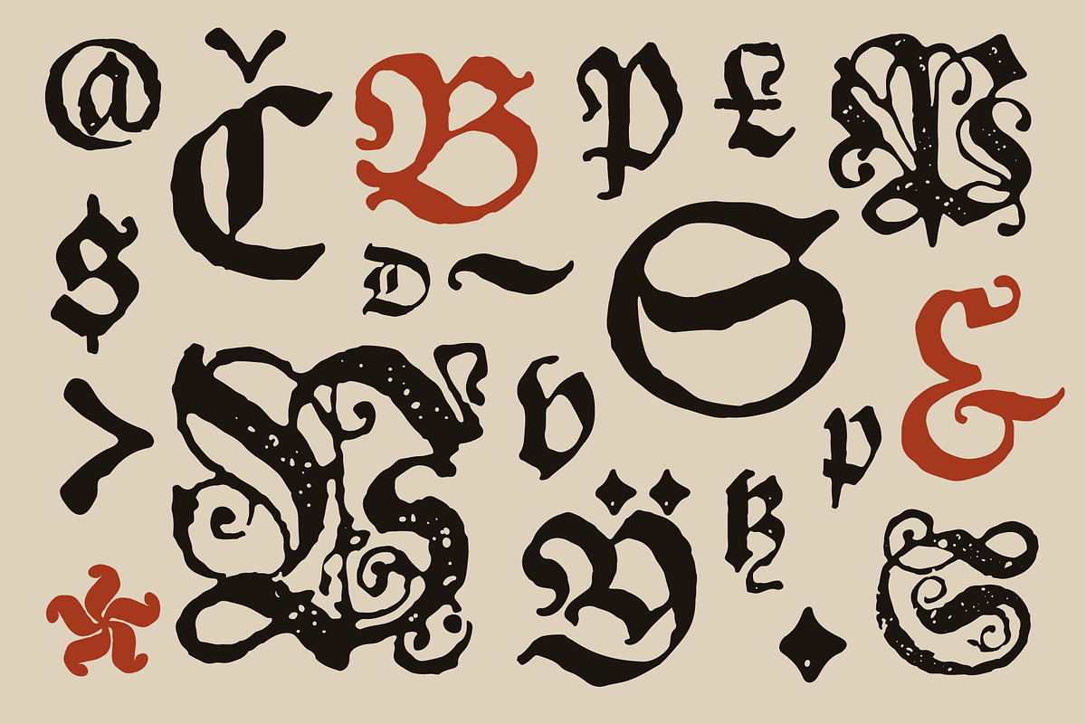 Blumen blackletter font family, a Blackletter Font by kaer_shop (Photo 6 of 8)