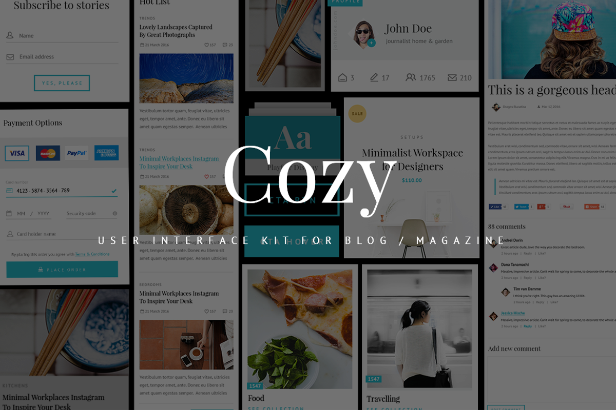 Cozy UI Kit for Blog / Magazine, an UI Kit Template by Dorin007 (Photo 1 of 5)