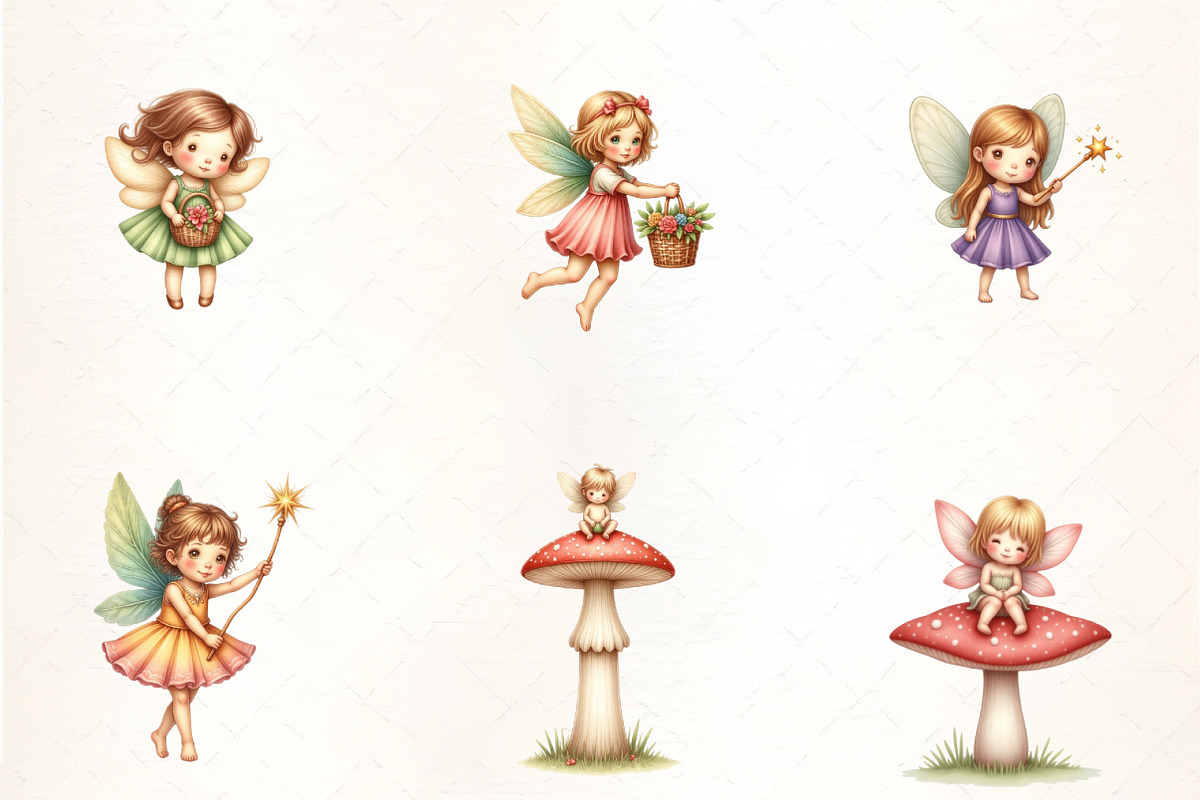 Fairy Garden Watercolor Clipart, an Illustration by CrexoraLab (Photo 3 of 5)