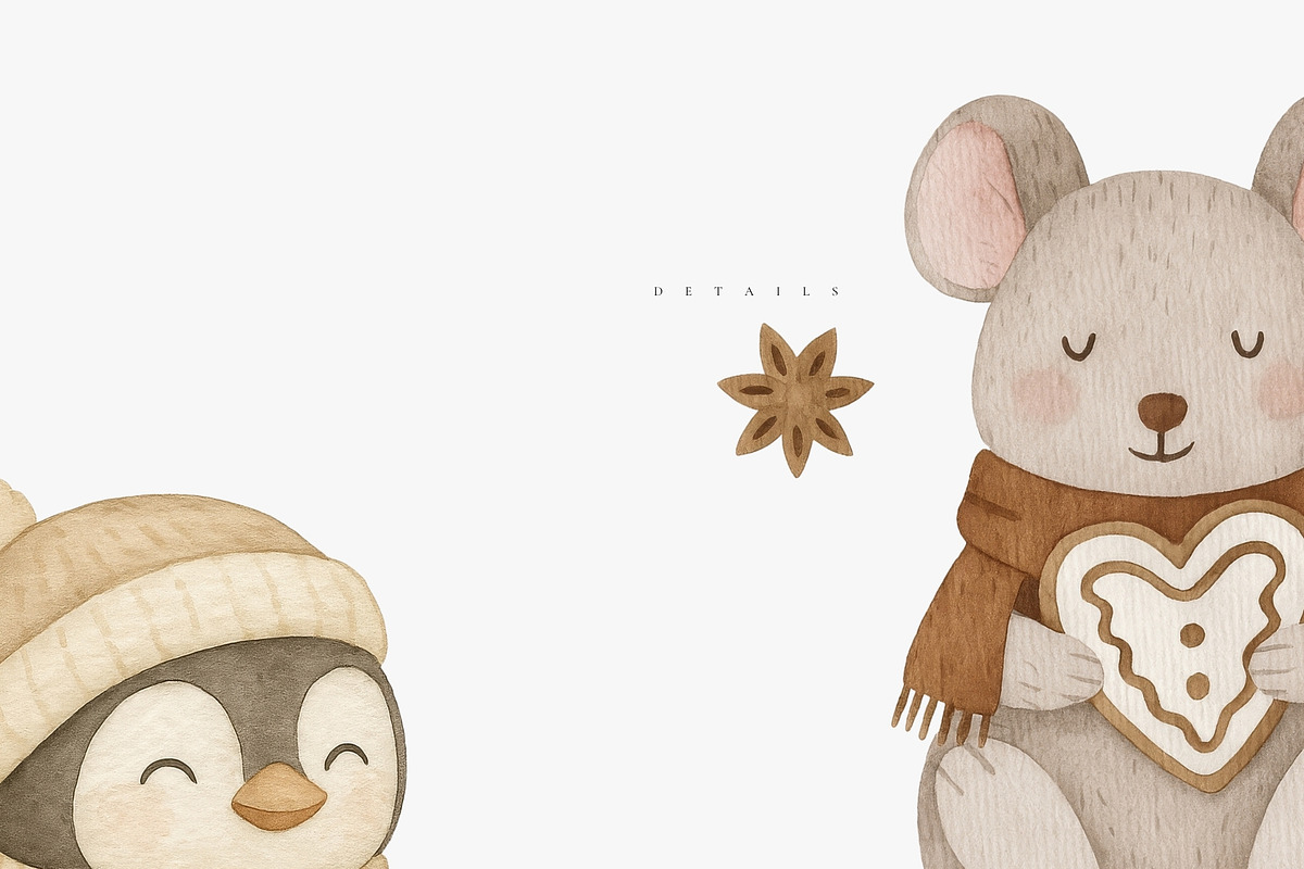 Cute Christmas Woodland Clipart, an Illustration by Pati Paints (Photo 6 of 8)