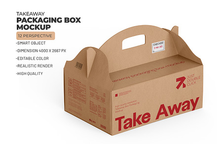 Gable Box Packaging Mockup, a Packaging Mockup by Ram Studio