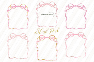 Whimsical Pink Bow Frames Clipart, an Illustration by Sunflower Day Love