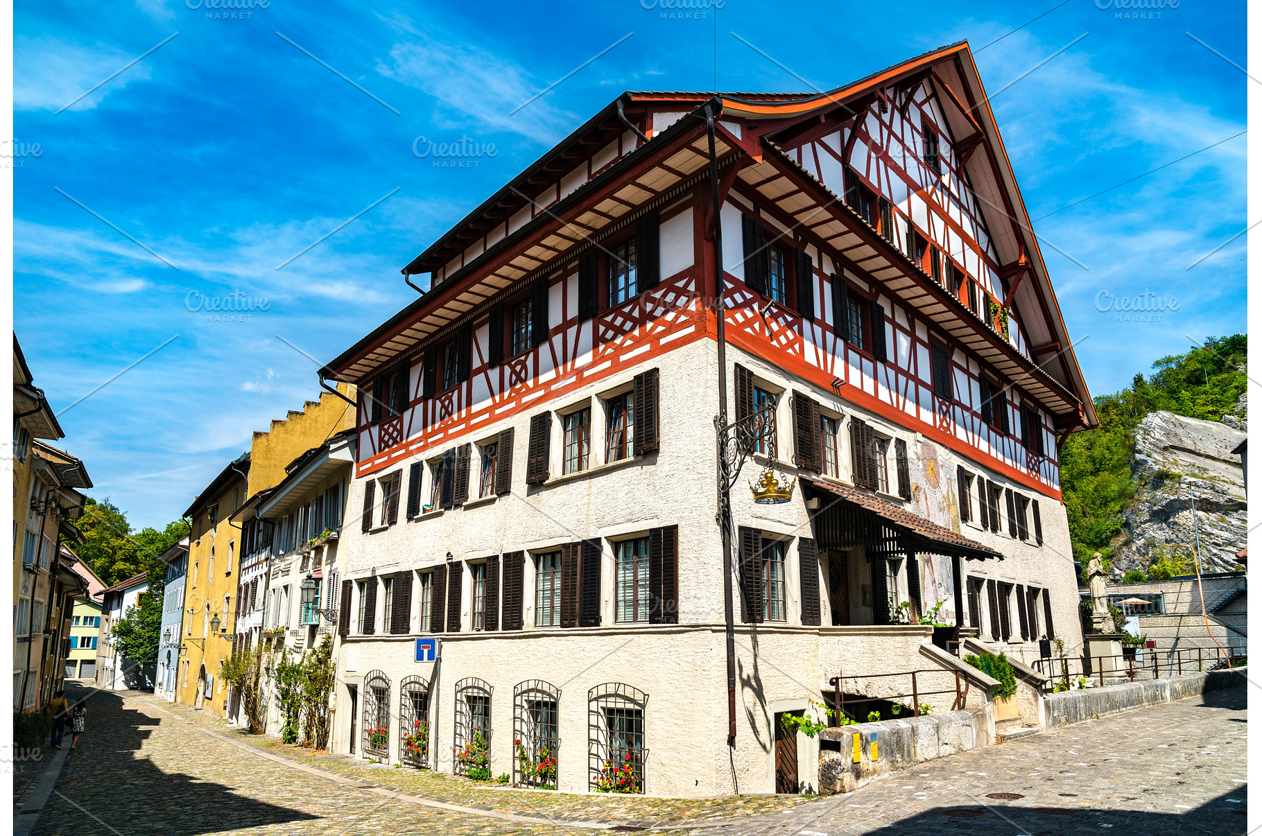 Houses in the old town of Baden in, an Architecture Photo by Leonid Andronov