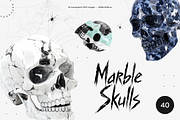 Marble Skulls | PNG Clipart Set, an Object Graphic by Lumeno (Thumbnail 1 of 6)