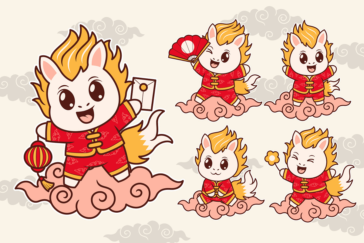 Cute Kirin Lunar New Year Vector, an Object Graphic by Mily Studio (Photo 2 of 3)