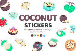 Coconut Stickers, a Duotone Icon by Vectors Market