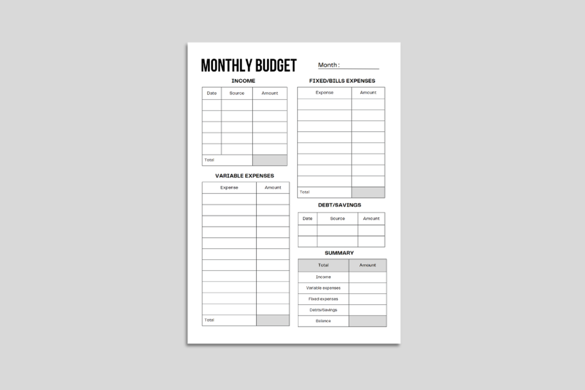 Monthly Budget Planner, a Stationery Template by Simple Projects (Photo 3 of 3)