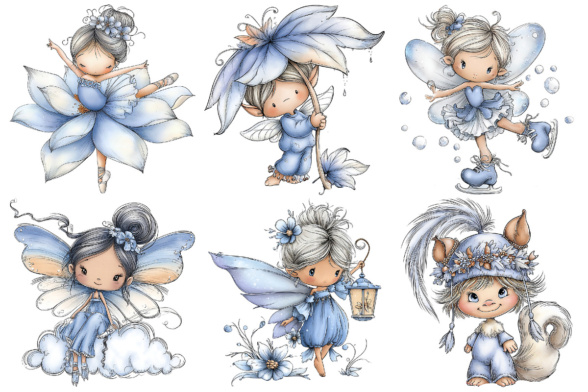 Whimsical Fairy Clipart, an Illustration by Pixels.Craft (Photo 6 of 6)