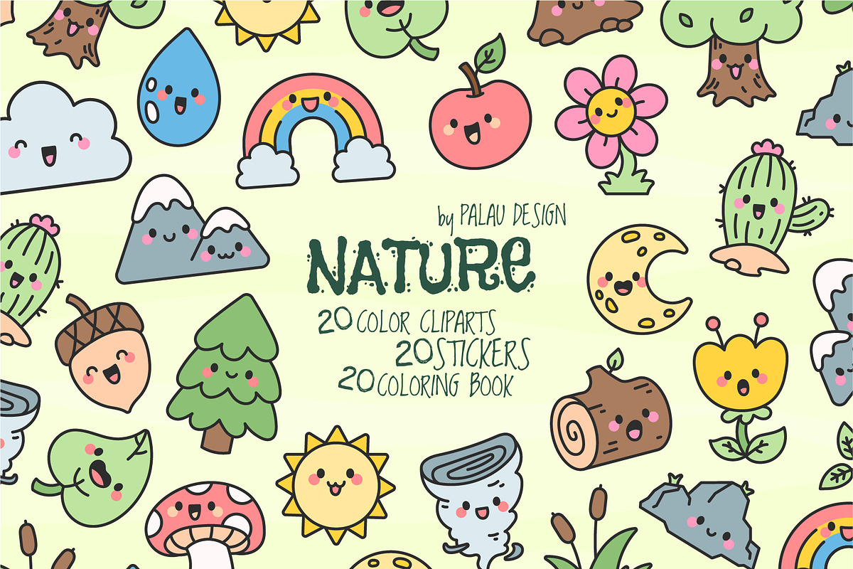 Nature Kawaii Characters, a Seasonal Illustration by Palau (Photo 1 of 10)