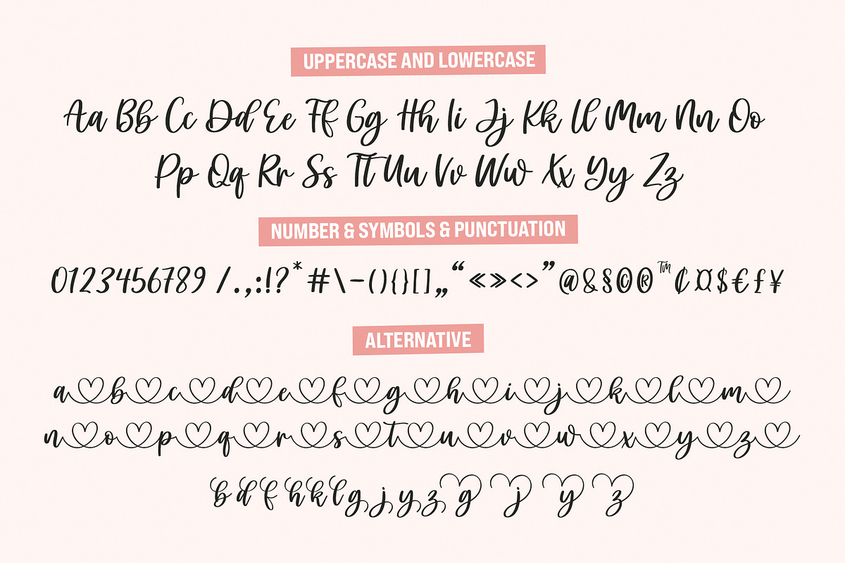 Carley - Lovely heart Script Font, a Script Font by Jozoor (Photo 7 of 10)