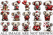 Whimsical Valentine Koala Clipart, an Illustration by Canvas Craft (Thumbnail 3 of 6)
