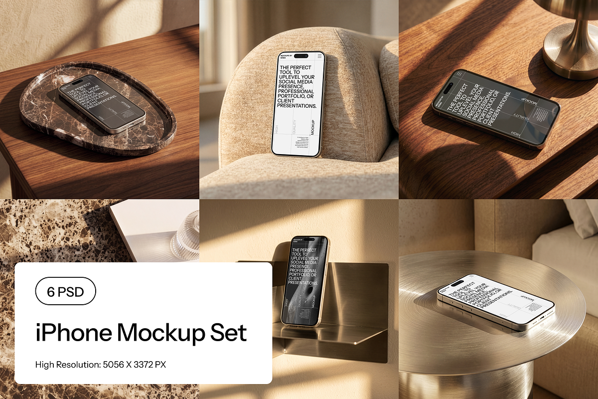 Aesthetic iPhone Mockup Set, an iPhone Mockup by The Noma Studio (Photo 1 of 7)