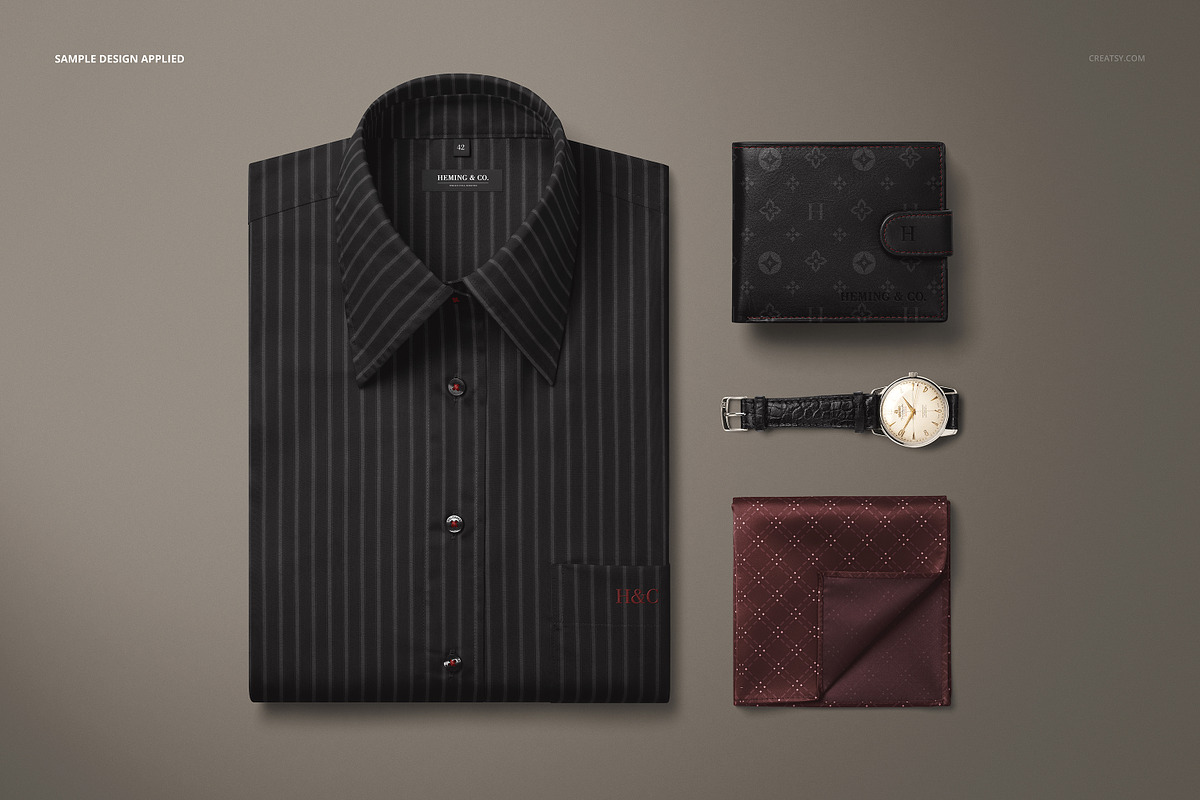 Dress Shirt Pocket Square Mockup, a Shirt Mockup by Creatsy (Photo 4 of 5)