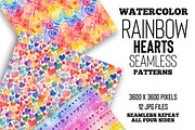 Watercolor Rainbow Hearts, a Pattern Graphic by Skritch Studio (Thumbnail 1 of 8)