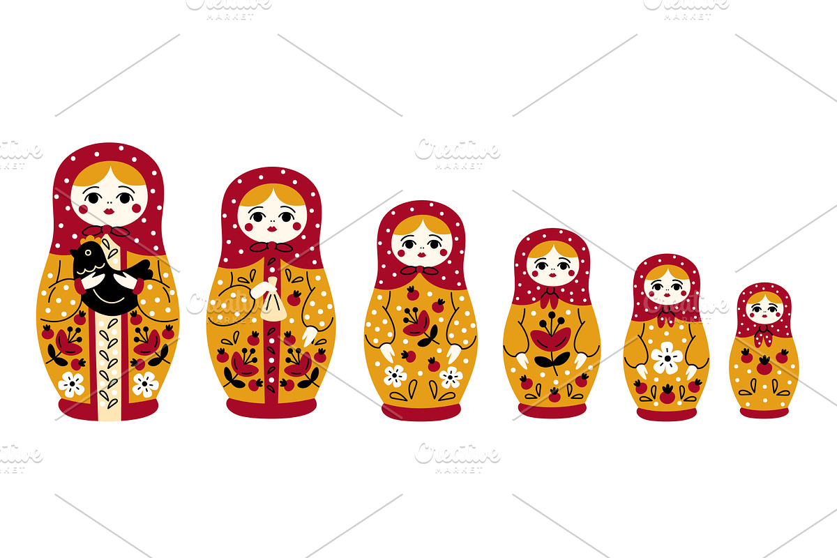 Russian doll. Collapsible, wooden, an Object Illustration by YummyBuum