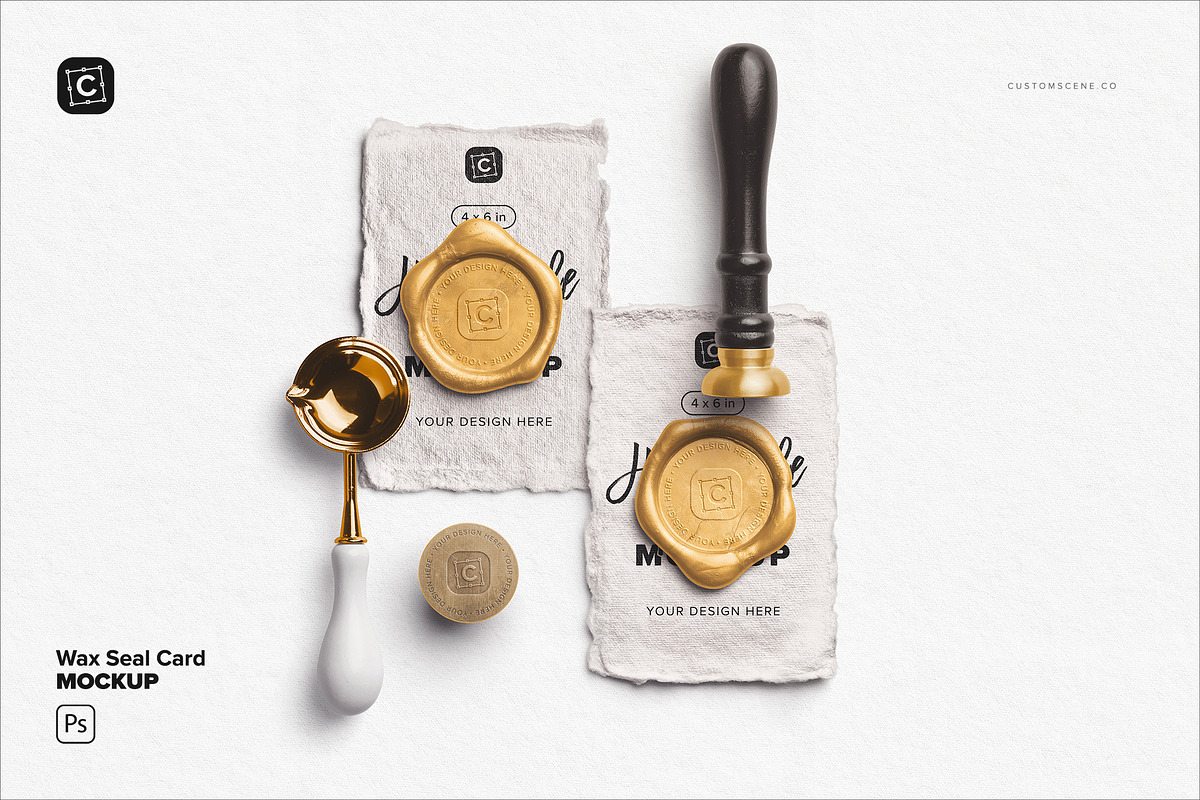 Wax Seal Card Mockup, a Product Mockup by Custom Scene (Photo 2 of 11)