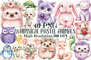Whimsical Clipart Pastel Animals Set, an Illustration by Sublimation Artist (Thumbnail 1 of 6)
