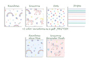 Watercolor Unicorn Seamless Patterns, a Pattern Graphic by Oksana Dovhopol Art (Thumbnail 6 of 15)