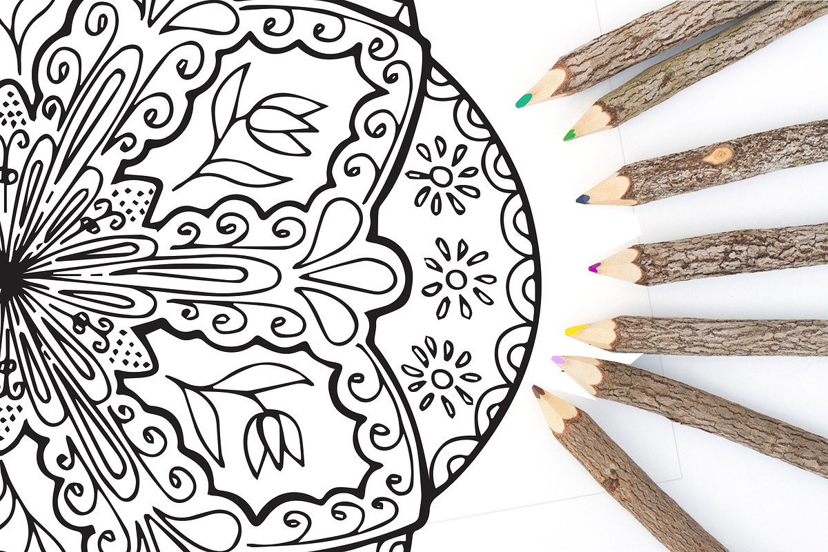 Mandala Art Coloring Pages, a Decorative Illustration by Design Unique (Photo 3 of 7)