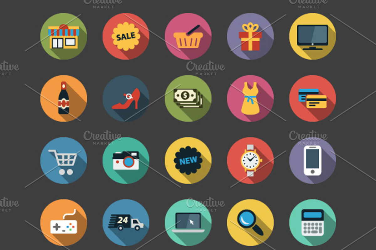 Shopping Flat Icons, an Icon by Creative Ink (Photo 2 of 3)