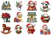 Christmas Farm Sublimation Clipart, an Illustration by Designworld (Thumbnail 2 of 6)