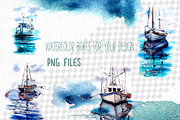 Watercolor sea ocean boat clipart, an Object Graphic by Lidia's watercolor world (Thumbnail 3 of 5)