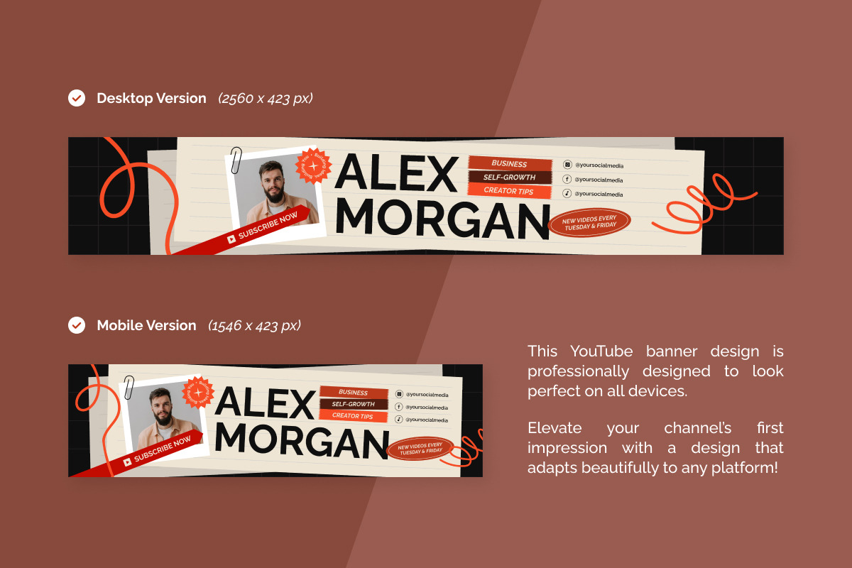 Modern Creator YouTube Banner preview 3